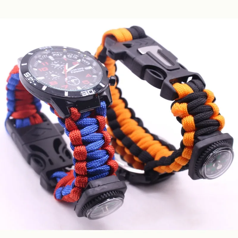 Outdoor Adventure Watches - Reloj multifuncional para exteriores, pulsera tejida