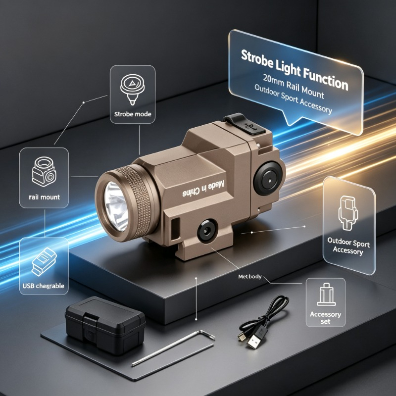 Linterna LED de metal con riel - Outdoor Adventure Hobbies reseña y precio